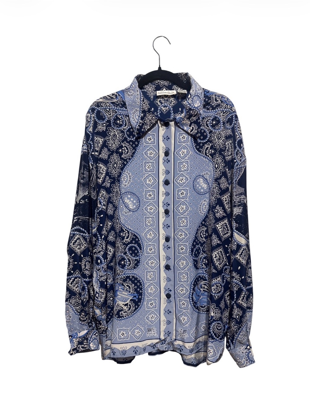 100% Silk Paisley Dana Buchman Button-Down Shirt